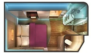 Luchtfoto van het cruiseschip Pride of America dat over de oceaan vaart onder een blauwe hemel met wolken.