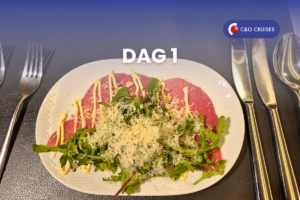 Studiereis Maaike Havila, driegangenmenu, carpaccio, diner